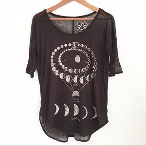 Chaser Moon Phases Burnout Shirt Black